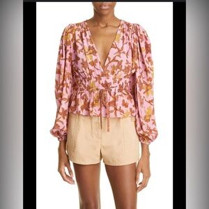 ULLA JOHNSON
Huali Floral Silk Peplum Blouse